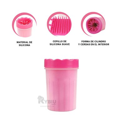 CEPILLO PERROS RYBIU MA29655 RESISTENTE ASEO PATAS ROSADO + MINIAGENDA