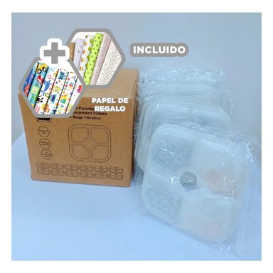 SET FILTROS AGUA ALGODÓN PERROS MA29891 RYBIU BLANCO + PAPEL REGALO