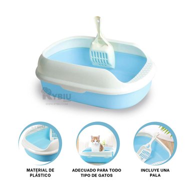 BANDEJA GATOS RYBIU MA30907 EFICIENTE LIMPIEZA AZUL + BANDERITAS ADHESIVAS