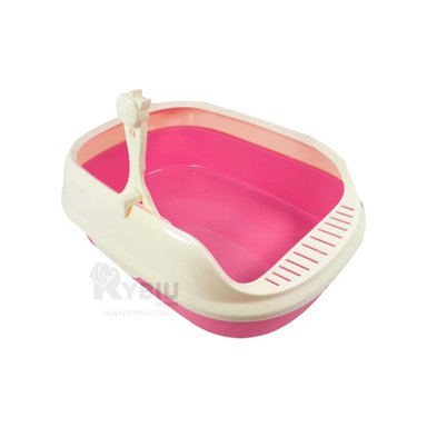 ARENERO GATOS RYBIU MA30909 CAJA FUNCIONAL LADOS CURVOS ROSADO + STICKERS