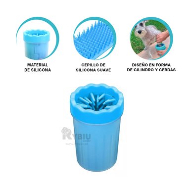 CEPILLO PERROS RYBIU MA29654 PET LIMPIABARROS CELESTE + ENVOLTORIO REGALO