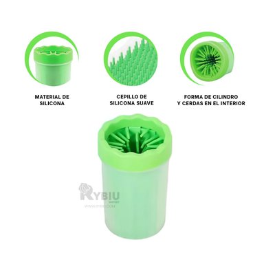 CEPILLO PERROS RYBIU MA29656 HIGIENICO PATAS VERDE + STICKERS