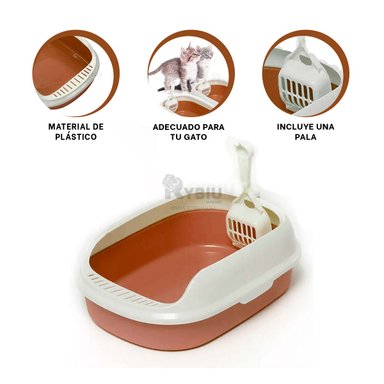 BANDEJA GATOS RYBIU MA30908 COMODA MARRON + BANDERITAS ADHESIVAS