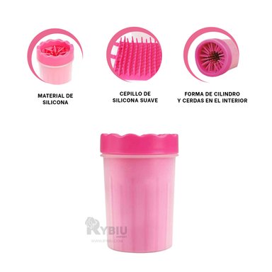 CEPILLO PERROS RYBIU MA29655 VERSATIL COMODO ROSADO + AGENDITA - 2