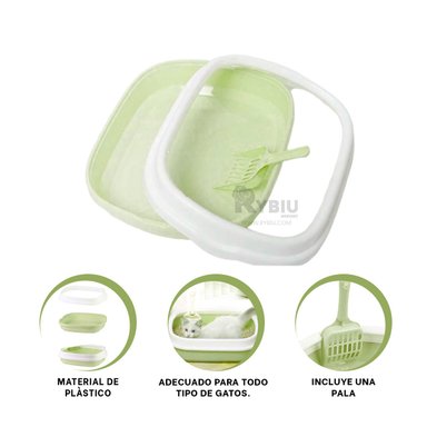 BAÑO GATOS RYBIU MA30906 HIGIENICO FELINO 40X33X11 VERDE + GIFT MINIAGENDA