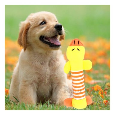JUGUETE PERROS MA29950 FORMA PATO AMARILLO CON NARANJA + PAPEL REGALO RYBIU
