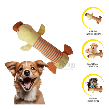 PELUCHE PERROS MA29951 CON SONIDO FORMA PATO Y PICO MARRON + MINIAGENDA RYBIU - 3