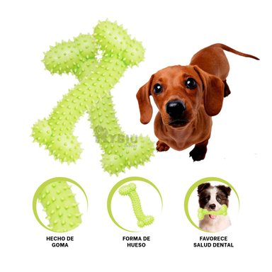HUESO JUGUETE PERROS MA29650 ESTIMULACION VERDE LIMON + STICKERS RYBIU