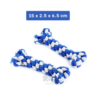 HUESITO JUGUETE ALGODÓN PERROS MA29938 DIVERTIDO AZUL + REGALO LIGAS PEINAR RYBIU