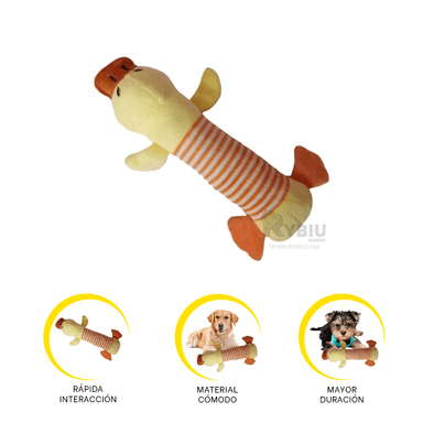 PELUCHE PERROS MA29951 JUEGO PATO PICO MARRON + STICKERS RYBIU