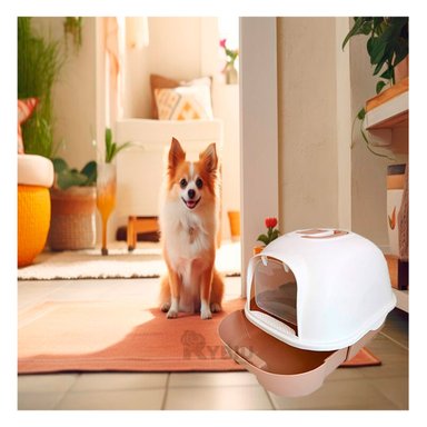 ARENERO GATOS RYBIU MA30911 ACABADO CIRCULAR CAFE + PAPEL REGALO