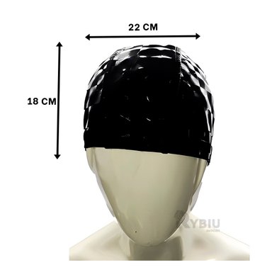 GORRO NATACIÓN RYBIU MG-SC-4602 NEGRO + REGALO LIGAS PEINAR