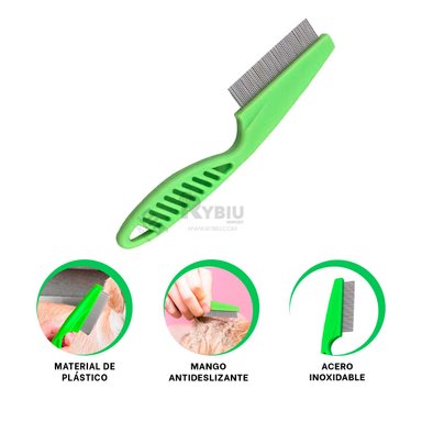 CEPILLO RYBIU MA29621 FUNCIONAL QUITA PULGAS VERDE + REGALO STICKERS