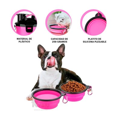 BEBEDOR GATOS MA29627 RYBIU CON PLATO ROSADO + GIFT MINIAGENDA