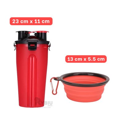 DISPENSADOR PERRO Y GATO MA29629 RYBIU BEBIDA MASCOTA ROJO + LIGAS REGALO