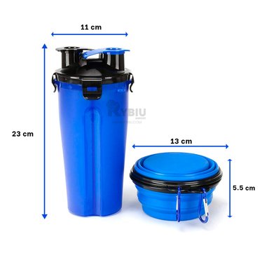 DISPENSADOR PERRO Y GATO MA29628 RYBIU CON PLATO AZUL + REGALO LIGAS PEINAR