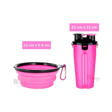 DISPENSADOR PERRO Y GATO MA29627 RYBIU BEBIDA MASCOTA ROSADO + LIGAS REGALO