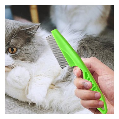 PEINE RYBIU MA29621 INOXIDABLE SACA PULGAS VERDE + PAPEL REGALO