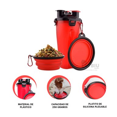 DISPENSADOR PERRO Y GATO MA29629 RYBIU MASCOTAS ROJO + ENVOLTORIO REGALO