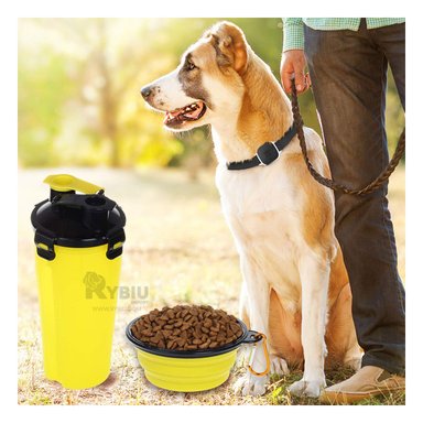 DISPENSADOR PERRO MA29630 RYBIU MASCOTAS AMARILLO + ENVOLTORIO REGALO