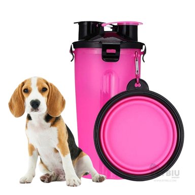 FUENTE AGUA PERRO Y GATO MA29627 RYBIU PORTATIL MASCOTA ROSADO + GIFT STICKERS