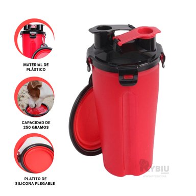 DISPENSADOR PERRO Y GATO MA29629 RYBIU FUNCIONAL AGUA COMIDA ROJO + REGALO AGENDITA