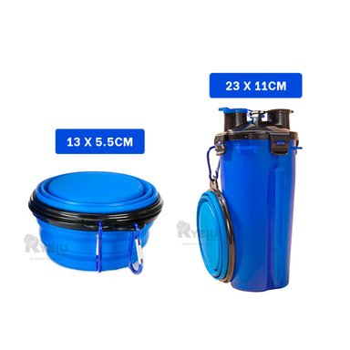 DISPENSADOR PERRO Y GATO MA29628 RYBIU BEBIDA MASCOTA AZUL + LIGAS REGALO