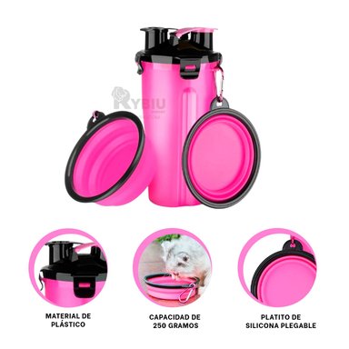 BEBEDOR PERRO Y GATO MA29627 RYBIU EFICIENTE MASCOTAS ROSADO + REGALO STICKERS