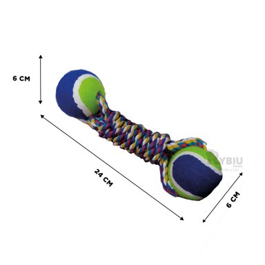 PELOTILLA ALGODÓN PERROS RYBIU AZUL + LIGAS REGALO