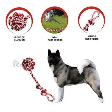 JUEGO ALGODÓN MASCOTA RYBIU RECREATIVO ROSADO CON ROJO + STICKERS