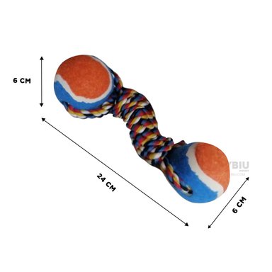 PELOTILLA ALGODÓN PERROS RYBIU RESISTENTE NARANAJA + LIGAS REGALO