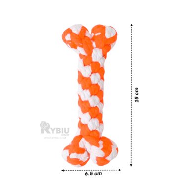 JUGUETE ALGODÓN PERRO RYBIU HUESITO JUEGO NARANJA + REGALO LIGAS PEINAR
