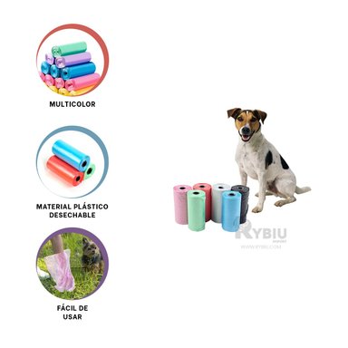 KIT BOLSAS PERROS GATOS RYBIU MA29657 PET RESIDUOS MULTICOLOR + ENVOLTORIO REGALO