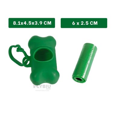 KIT BOLSAS PERROS GATOS RYBIU MA29658 PET FACIL USAR VERDE + ENVOLTORIO REGALO - 5