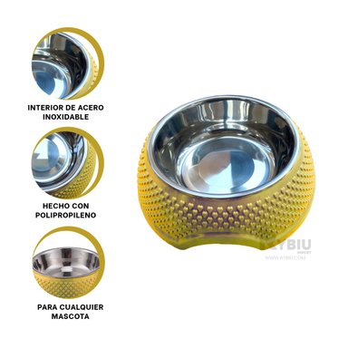 COMEDERO SOLIDO CON RELIEVE COLOR AMARILLO Y+REGALO AGENDITA