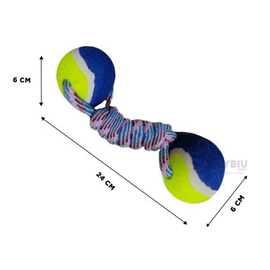 PELOTILLA ALGODÓN PERROS RYBIU AMARILLO + LIGAS REGALO