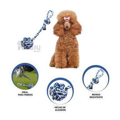 JUEGO ALGODÓN MASCOTA RYBIU PELOTAS EN CELESTE + POST-IT ADHESIVOS