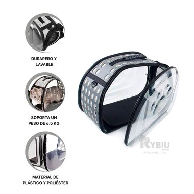 TRANSPORTADOR RYBIU MALETIN PARA PASEOS DE PERROS PLOMO + REGALO AGENDITA - 3