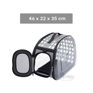 TRANSPORTADOR RYBIU JAULA DESPLAZABLE NEGRO PLOMO + BANDERITAS ADHESIVAS