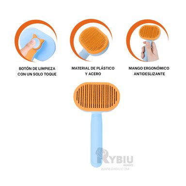 PEINE GATOS RYBIU MA29961 RELAJANTE CELESTE + REGALO AGENDITA