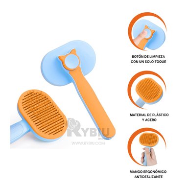 PEINE GATOS RYBIU MA29961 HERRAMIENTA ASEO PET CELESTE + POST-IT ADHESIVOS