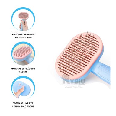 CEPILLO RYBIU MA29962 HERRAMIENTA MASAJE UTIL EN CELESTE + BANDERITAS ADHESIVAS