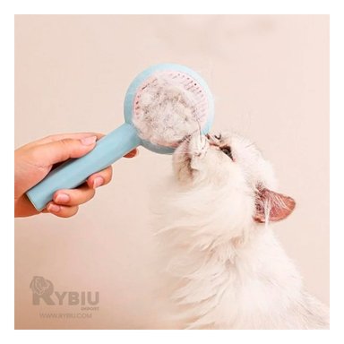 PEINE RYBIU MA29960 ACERO MASCOTAS CELESTE + MINIAGENDA