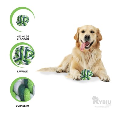 ACCESORIO ALGODÓN PERROS RYBIU PET RESISITENTE EN VERDE + BANDERITAS ADHESIVAS