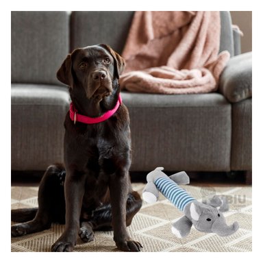 JUGUETE PERROS RYBIU SUAVE Y CHILLON PLOMO + PAPEL REGALO