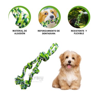 ACCESORIO ALGODÓN PERROS RYBIU SOGA DENTADURA DOGS EN VERDE + AGENDITA