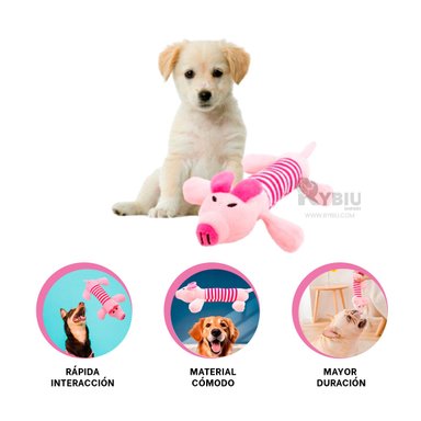 MUÑECO PERROS RYBIU ANIMAL ROSADO Y FUCSIA + REGALO LIGAS PEINAR