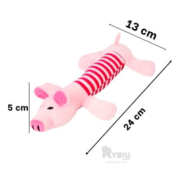 MUÑECO PERROS RYBIU ANIMAL ROSADO Y FUCSIA + REGALO LIGAS PEINAR - 5