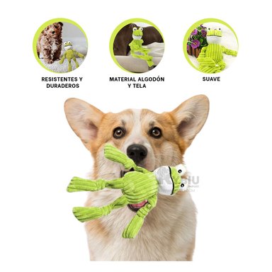 MUÑECO PERROS Y GATOS RYBIU ENTRETENIDO VERDE LIMON + BANDERITAS ADHESIVAS