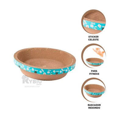 CAMA RASCADORA GATOS RYBIU LIGERA MARRON + BANDERITAS ADHESIVAS